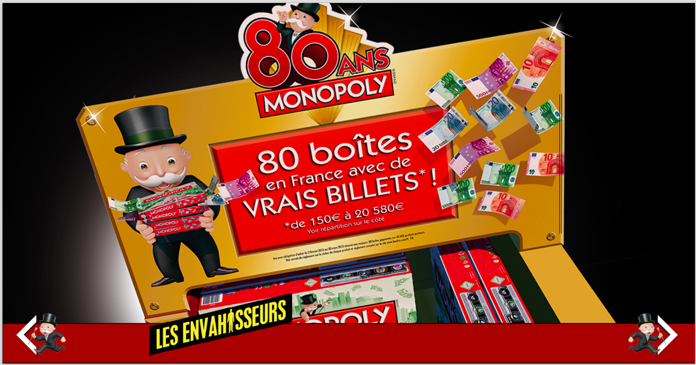 De vrais billets dissimulés dans les boîtes du Monopoly